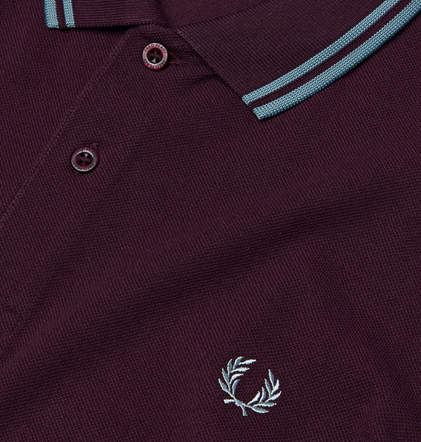 claret and blue fred perry polo