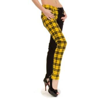 yellow plaid jeans