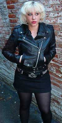 Girls Biker Jacket- BLACK leather (Buffalo or Cowhide)