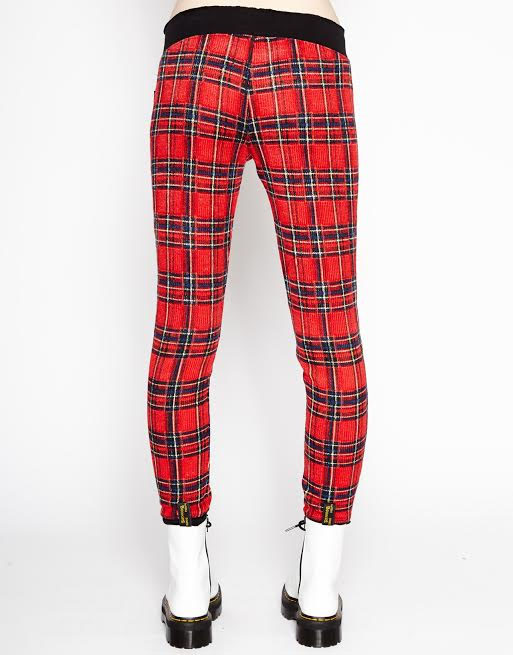 red plaid joggers womens