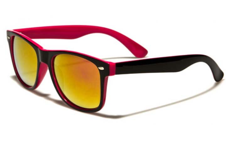 Sunglasses- Two Tone Colored Mirror Lens - SALE Red Only