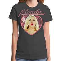 Blondie- Gem Heart on a charcoal girls fitted shirt by Goodie Two Sleeves