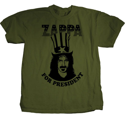 t shirt zappa for president