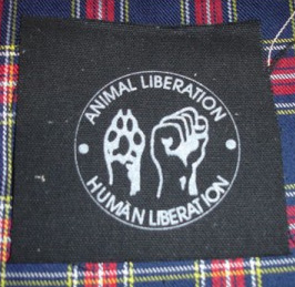 Animal Liberation, Human Liberation cloth patch (cp326)