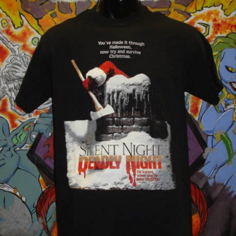 Silent Night Deadly Night- Try And Survive Christmas on a black shirt