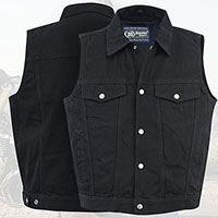 Black Denim Vest by Daniel Smart