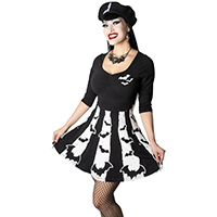 Bat Stripe Skater Dress by Kreepsville 666 - White