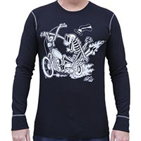 Bone Percenter Guys Thermal Shirt by Low Brow Art Company - artist Shawn Dickinson - SALE XXL only
