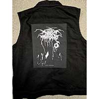 Black Denim Vest (Size XL) With Sewn On Back Patch- DARKTHRONE