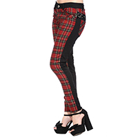 Red Plaid Split Plaid Skinny Pants by Banned Apparel- SALE sz 30 only