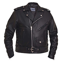 Premium Buffalo Black Leather Motorcycle Jacket by Unik International (Sale price!)