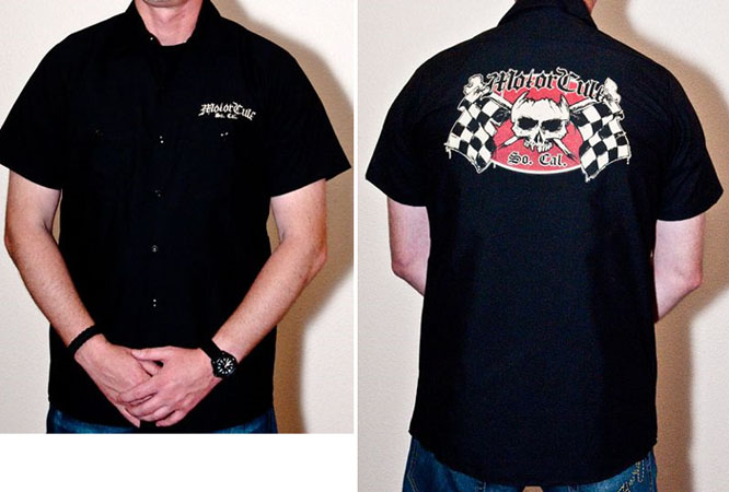 Monster Worx on a black short sleeve work shirt by Motorcult - SALE Med only