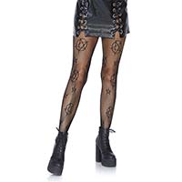 Occult Print Fishnet Pantyhose