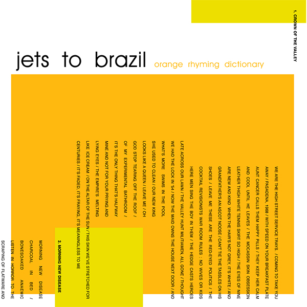 Jets To Brazil- Orange Rhyming Dictionary 2xLP