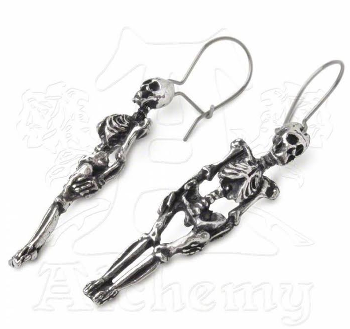 Skeleton Full Body Dangle Earrings -by Alchemy England 1977