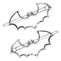 Bat Outline Pair of Hair Circle Clips by Kreepsville 666