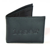 Loser Black Oil Tanned Slim Billfold Wallet by Mascorro Leather