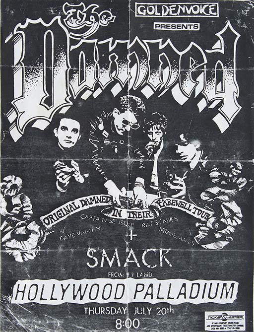 The Damned - 1989 Hollywood Palladium Farewell Tour Flyer Poster - Fine Art Print by Annex