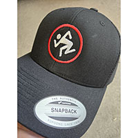 DRI- Embroidered Skanker on a black trucker hat