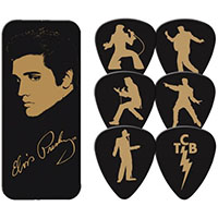 Elvis Presley- Gold Portrait Guitar Picks In Collectors Tin
