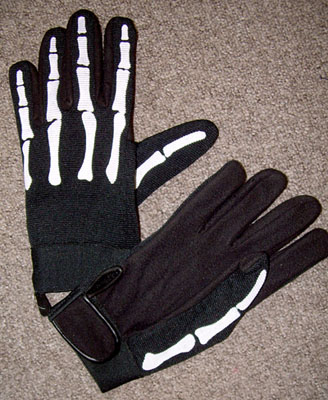 Skeleton Gloves With Velcro Wrists