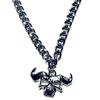 Silver Danzig Skull Necklace by Switchblade Stiletto - Thick Chain