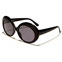 Retro Round Womens Sunglasses- Black