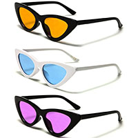 Cat Eye Retro Sunglasses (White ONLY With Various Color Lenses)