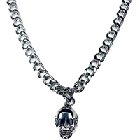 Large Skull Necklace by Switchblade Stiletto - Thick Chain - SALE