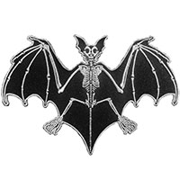 Skelli Bones Bat Embroidered Patch by Kreepsville 666 (ep954)
