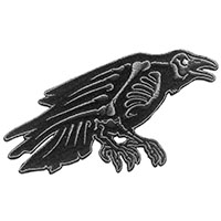Skelli Bones Raven Embroidered Patch by Kreepsville 666 (ep955)