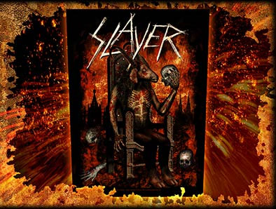 Slayer- Devil On Throne Sewn Edge Back Patch (bp34)