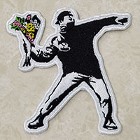 Banksy Molotov Flowers Embroidered Patch