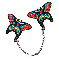 Butterfly Enamel Pin & Chain Set by Sourpuss (MP370) - SALE