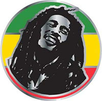 Bob Marley- Rasta Face Enamel Pin (mp120)