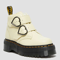 Devon Heart Toile Cream Milled Nappa Platform Boots by Dr. Martens - SALE