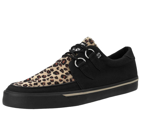 Black  And Leopard VLK creeper style sneaker by Tred Air UK (Vegan)