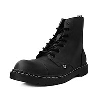 7 Eye Capped Toe Boot by TredAir UK- Black Waxy (Vegan) (Sale price!)