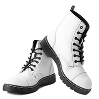 7 Eye Capped Toe Boot by TredAir UK- White TUKskin (Vegan) (Sale price!)