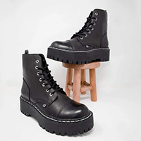 7 Eye Double Decker Boot by TredAir UK- Black (Vegan) (Sale price!)