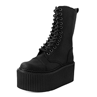 12 Eye Casbah StratoCreeper Boot by TredAir UK- Black TUKskin (Vegan) (Sale price!)