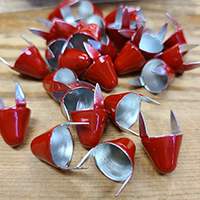 British Cone Studs- RED- 100 pack (13x11mm)