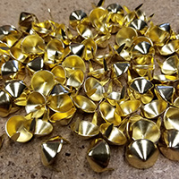 1/2" Cone Studs- GOLD- 100 pack (14x6mm)