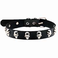 LeStrange Skull Stud Choker by Banned Apparel - in black faux leather