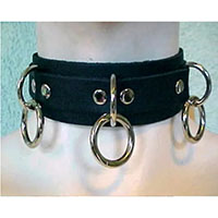 3 Ring Bondage Choker by Ape Leather - SALE