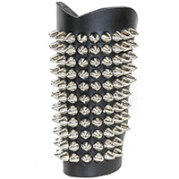 11 Row British Cone Studs on a Black Leather Armband by Funk Plus