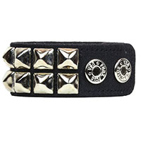 2 Row Pyramid Bracelet by Funk Plus- Black Canvas