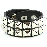 2 Row Pyramid Bracelet by Funk Plus- Black Patent