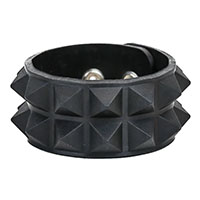 2 Row Pyramid Bracelet by Funk Plus- Black Rubber