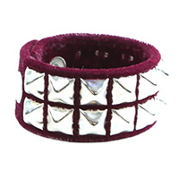 2 Row Pyramid Bracelet by Funk Plus- Burgundy Velvet